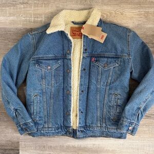 Levi's® Womens Original Sherpa Denim Jean Trucker Jacket-size XS *NEW w tags*